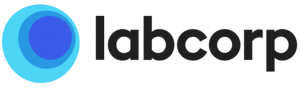 Labcorp logo with a blue circular design on the left and the word labcorp in bold, black lowercase letters on the right.