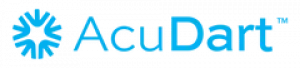 AcuDart logo with a blue circular geometric symbol on the left and the word AcuDart in blue letters on a light background.