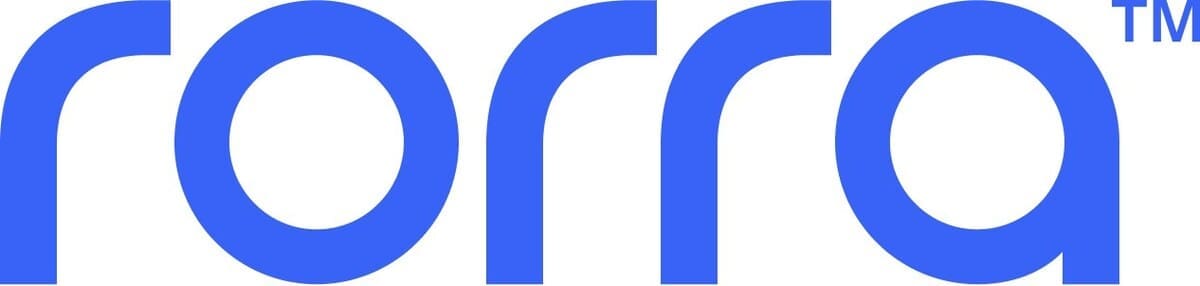 Blue text logo displaying the word rorra in lowercase, rounded font, with a small TM trademark symbol at the top right.