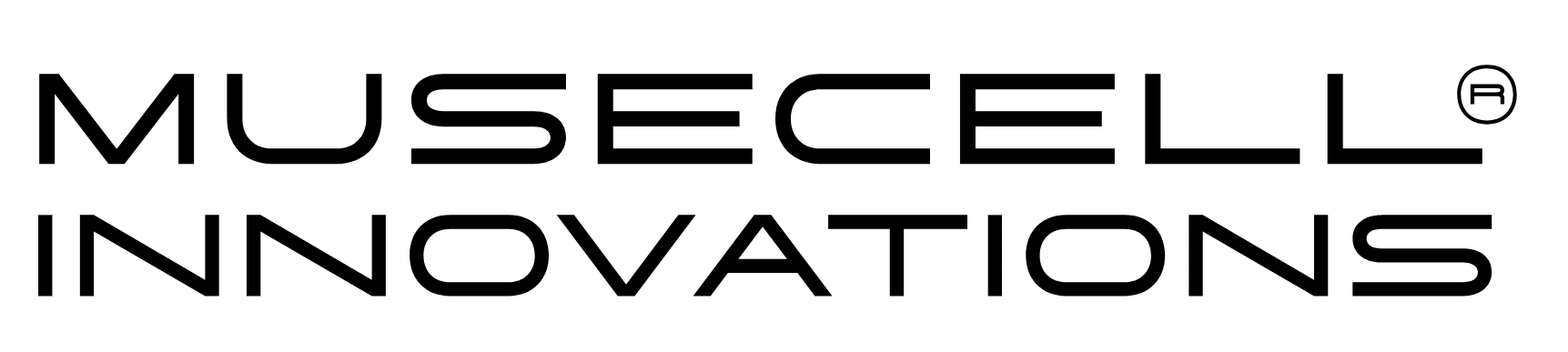 The image displays the text MUSECELL INNOVATIONS in bold, modern, uppercase letters with a registered trademark symbol next to MUSECELL.